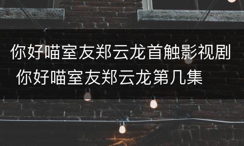 你好喵室友郑云龙首触影视剧 你好喵室友郑云龙第几集