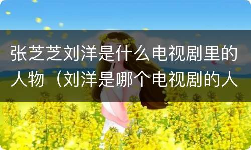 张芝芝刘洋是什么电视剧里的人物（刘洋是哪个电视剧的人物）