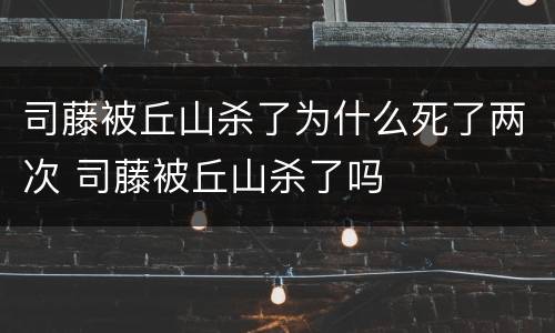 司藤被丘山杀了为什么死了两次 司藤被丘山杀了吗