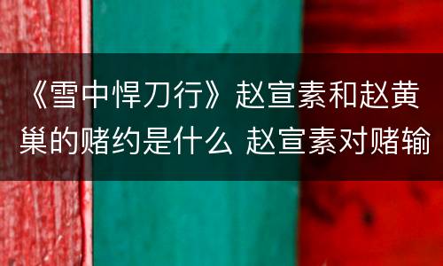 《雪中悍刀行》赵宣素和赵黄巢的赌约是什么 赵宣素对赌输了吗