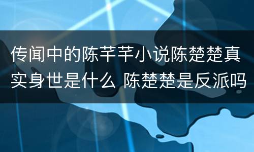 传闻中的陈芊芊小说陈楚楚真实身世是什么 陈楚楚是反派吗