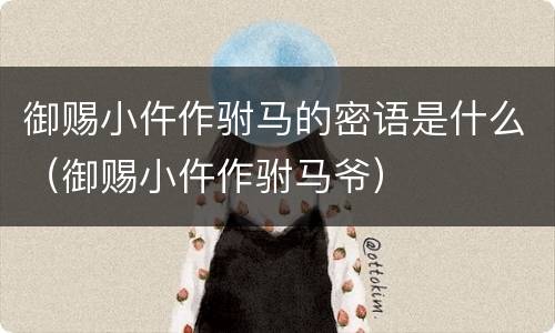 御赐小仵作驸马的密语是什么（御赐小仵作驸马爷）