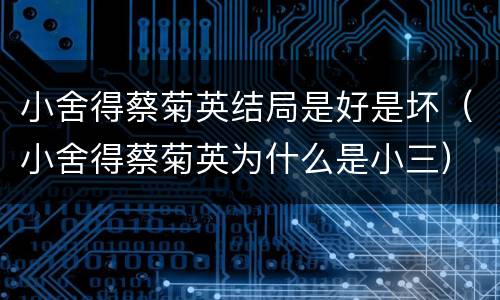 小舍得蔡菊英结局是好是坏（小舍得蔡菊英为什么是小三）