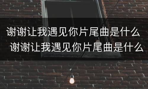 谢谢让我遇见你片尾曲是什么 谢谢让我遇见你片尾曲是什么名字