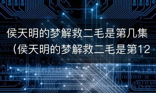 侯天明的梦解救二毛是第几集（侯天明的梦解救二毛是第12集）