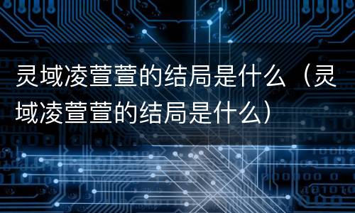 灵域凌萱萱的结局是什么（灵域凌萱萱的结局是什么）