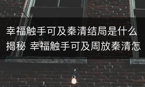 幸福触手可及秦清结局是什么揭秘 幸福触手可及周放秦清怎么了