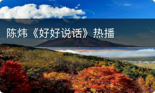 陈炜《好好说话》热播