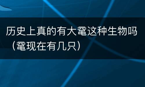 历史上真的有大鼋这种生物吗（鼋现在有几只）