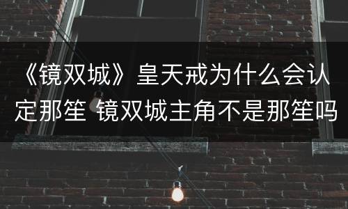 《镜双城》皇天戒为什么会认定那笙 镜双城主角不是那笙吗