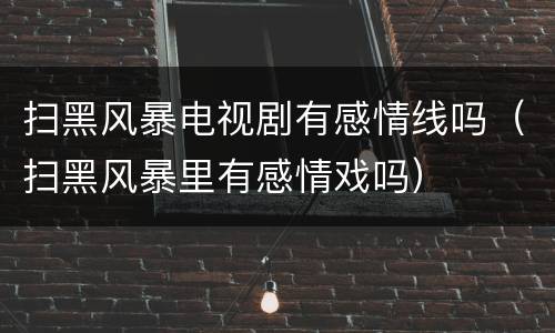 扫黑风暴电视剧有感情线吗（扫黑风暴里有感情戏吗）