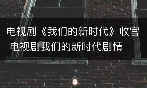 电视剧《我们的新时代》收官 电视剧我们的新时代剧情