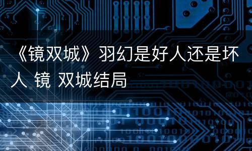 《镜双城》羽幻是好人还是坏人 镜 双城结局