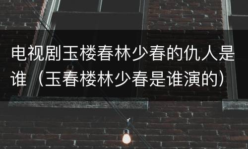 电视剧玉楼春林少春的仇人是谁（玉春楼林少春是谁演的）