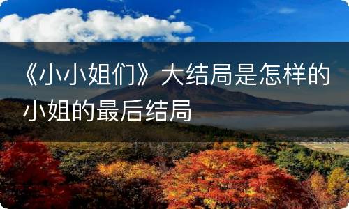 《小小姐们》大结局是怎样的 小姐的最后结局