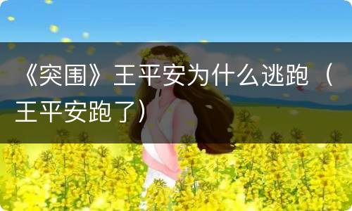 《突围》王平安为什么逃跑（王平安跑了）