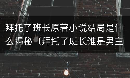 拜托了班长原著小说结局是什么揭秘（拜托了班长谁是男主）