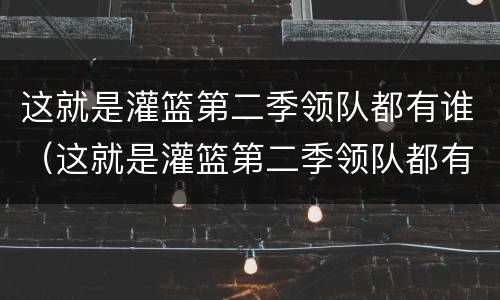这就是灌篮第二季领队都有谁（这就是灌篮第二季领队都有谁了）