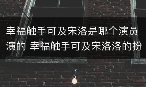 幸福触手可及宋洛是哪个演员演的 幸福触手可及宋洛洛的扮演者
