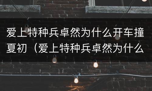 爱上特种兵卓然为什么开车撞夏初（爱上特种兵卓然为什么接近夏初）