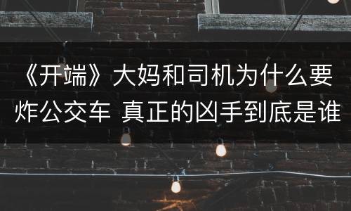 《开端》大妈和司机为什么要炸公交车 真正的凶手到底是谁