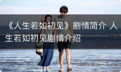 《人生若如初见》剧情简介 人生若如初见剧情介绍