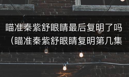 瞄准秦紫舒眼睛最后复明了吗（瞄准秦紫舒眼睛复明第几集）