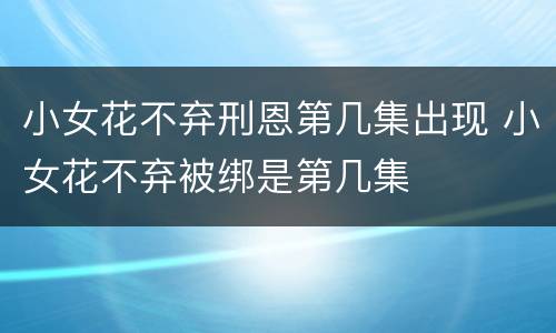 小女花不弃刑恩第几集出现 小女花不弃被绑是第几集
