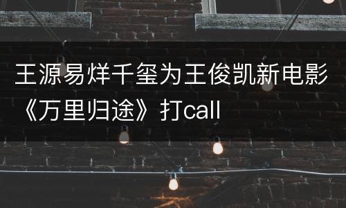 王源易烊千玺为王俊凯新电影《万里归途》打call