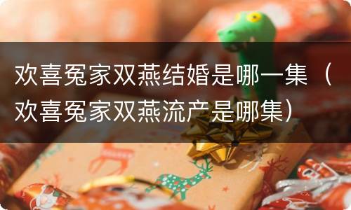 欢喜冤家双燕结婚是哪一集（欢喜冤家双燕流产是哪集）