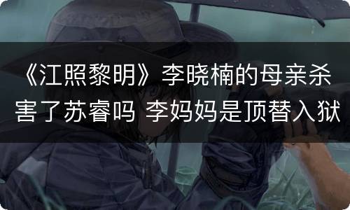《江照黎明》李晓楠的母亲杀害了苏睿吗 李妈妈是顶替入狱吗
