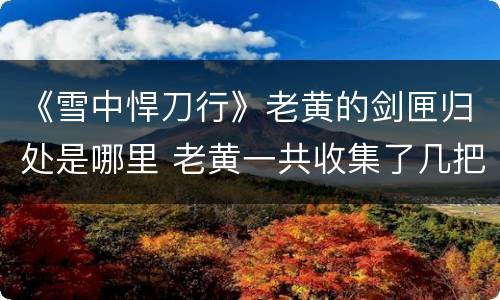 《雪中悍刀行》老黄的剑匣归处是哪里 老黄一共收集了几把剑