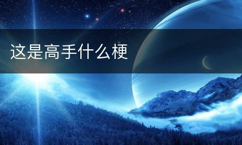 这是高手什么梗