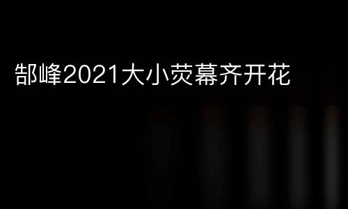 郜峰2021大小荧幕齐开花