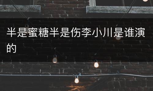 半是蜜糖半是伤李小川是谁演的