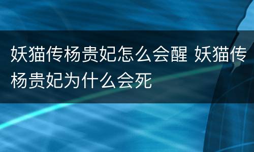 妖猫传杨贵妃怎么会醒 妖猫传杨贵妃为什么会死