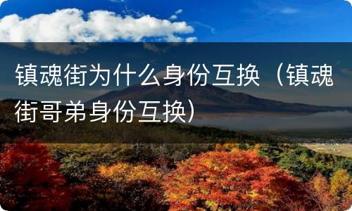 镇魂街为什么身份互换（镇魂街哥弟身份互换）