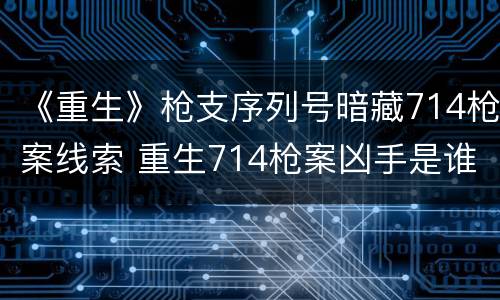 《重生》枪支序列号暗藏714枪案线索 重生714枪案凶手是谁
