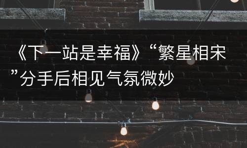 《下一站是幸福》“繁星相宋”分手后相见气氛微妙