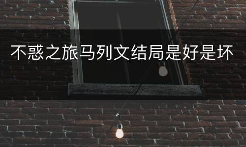 不惑之旅马列文结局是好是坏