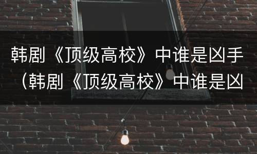 韩剧《顶级高校》中谁是凶手（韩剧《顶级高校》中谁是凶手啊）