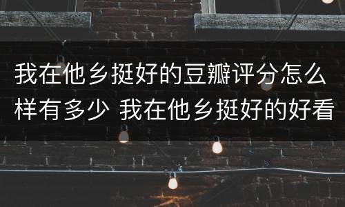 我在他乡挺好的豆瓣评分怎么样有多少 我在他乡挺好的好看吗
