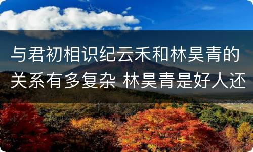 与君初相识纪云禾和林昊青的关系有多复杂 林昊青是好人还是坏人