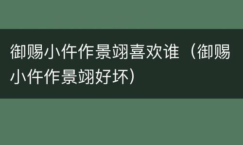 御赐小仵作景翊喜欢谁（御赐小仵作景翊好坏）