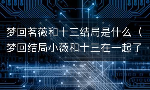 梦回茗薇和十三结局是什么（梦回结局小薇和十三在一起了吗）