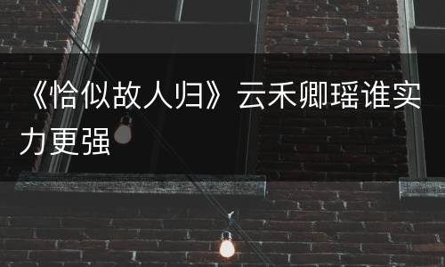 《恰似故人归》云禾卿瑶谁实力更强