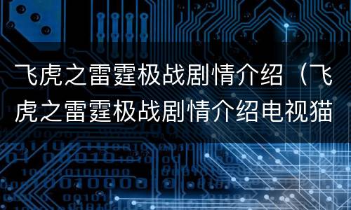飞虎之雷霆极战剧情介绍（飞虎之雷霆极战剧情介绍电视猫）