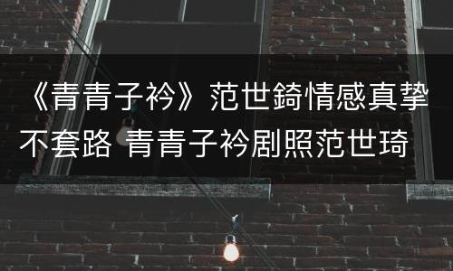 《青青子衿》范世錡情感真挚不套路 青青子衿剧照范世琦