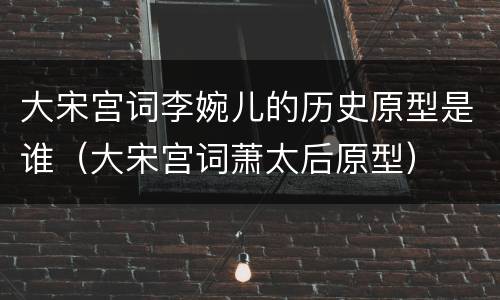 大宋宫词李婉儿的历史原型是谁（大宋宫词萧太后原型）