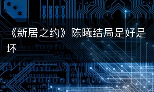 《新居之约》陈曦结局是好是坏